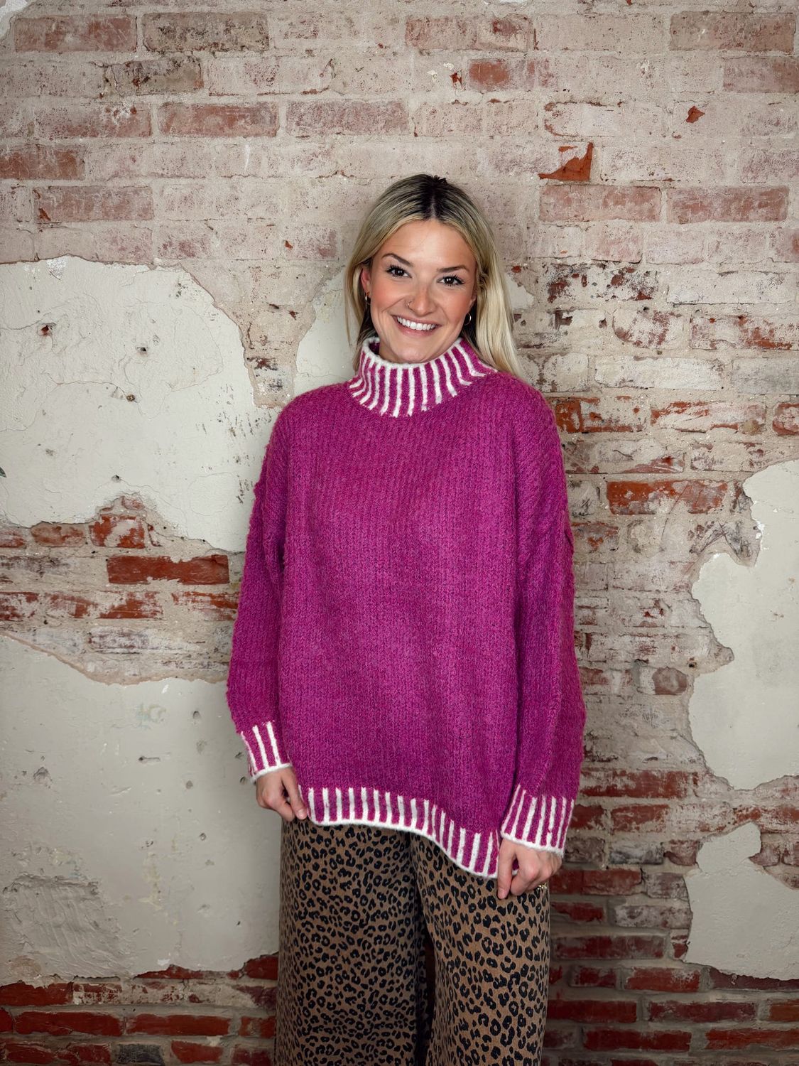 MOCK STITCHED SWEATER