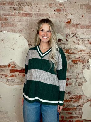 STRIPED CABLE KNIT