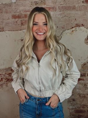 HOODED CROPPED ZIP UP