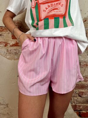 PINK STRIPED SHORTS