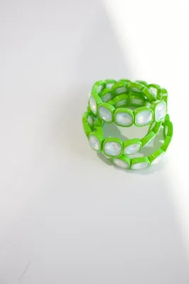 GREEN RHINESTONE BRACELET THE STAG OKLAHOMA