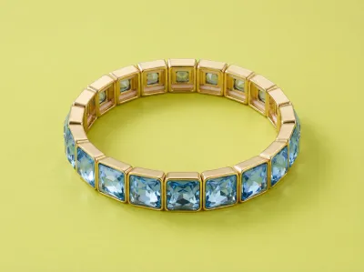 GOLD AND LIGHT BLUE BRACELET THE STAG BOUTIQUE