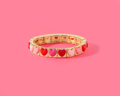 THE STAG BOUTIQUE RED AND PINK HEART BRACELET