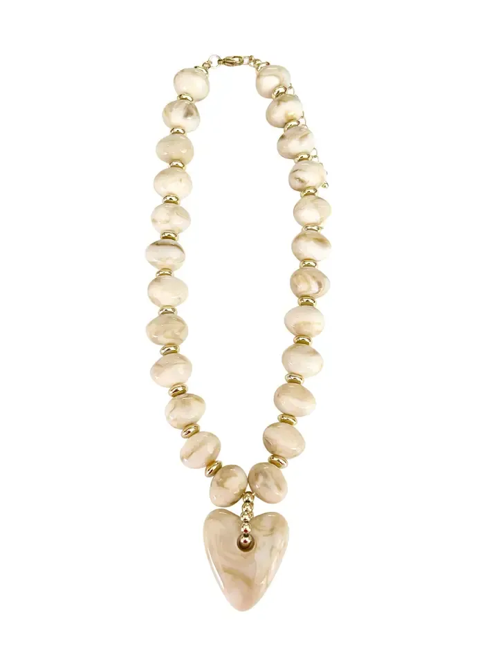 ATHENS CREAM WITH HEART CHARM