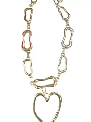 MANDY OPEN LINK CHAIN W/ JUMBO HEART