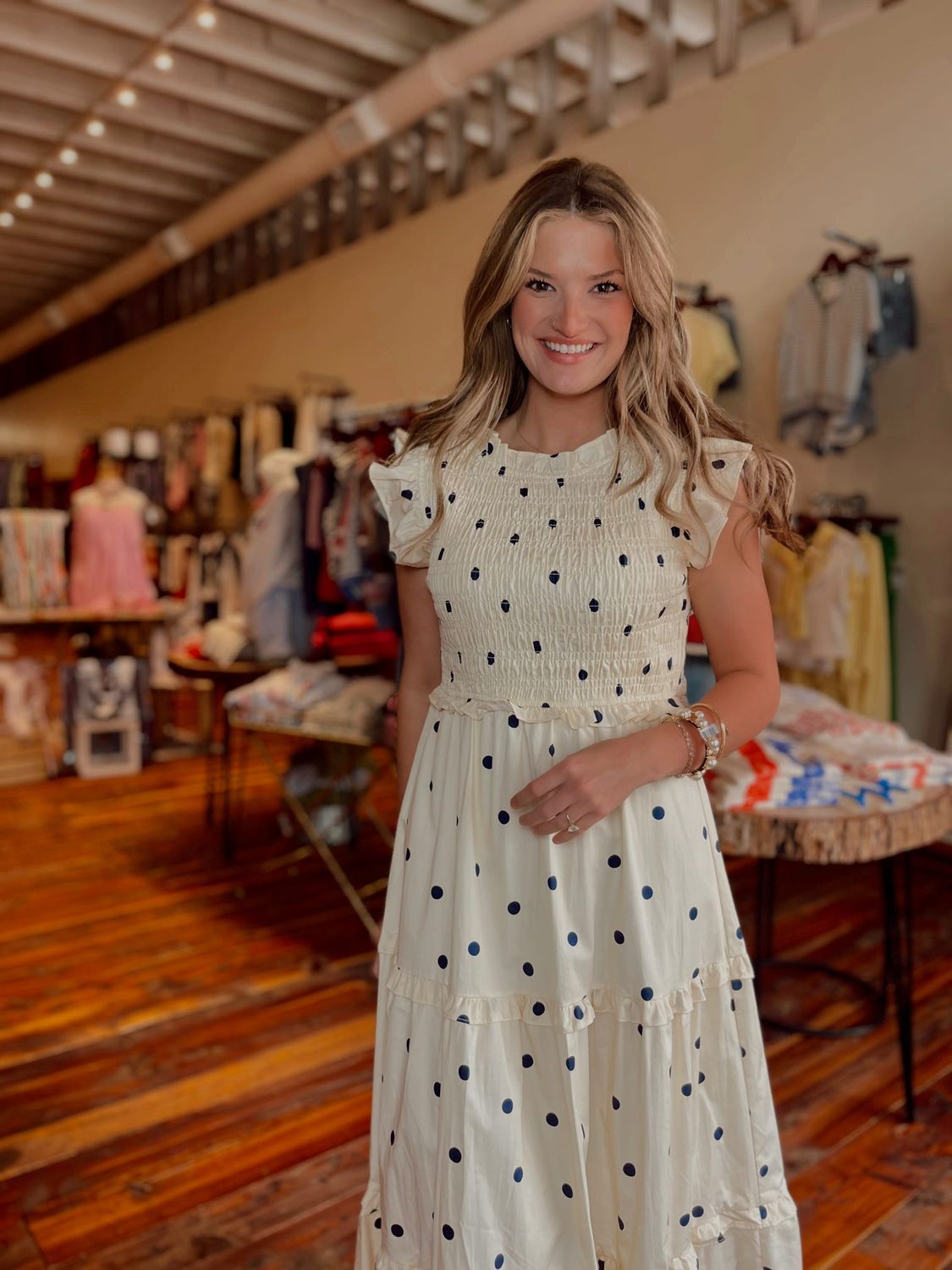POLKA DOT RUFFLE DRESS