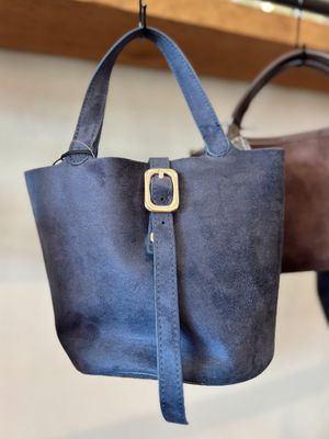JOYA BUCKET MINI FAUX SUEDE NAVY