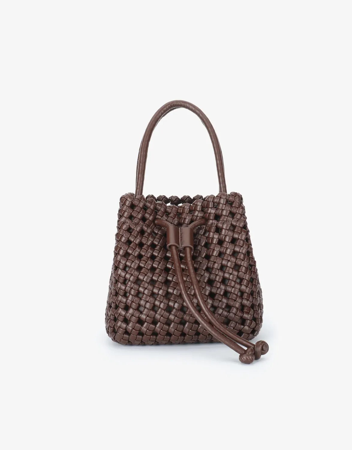 espresso woven mini handbag