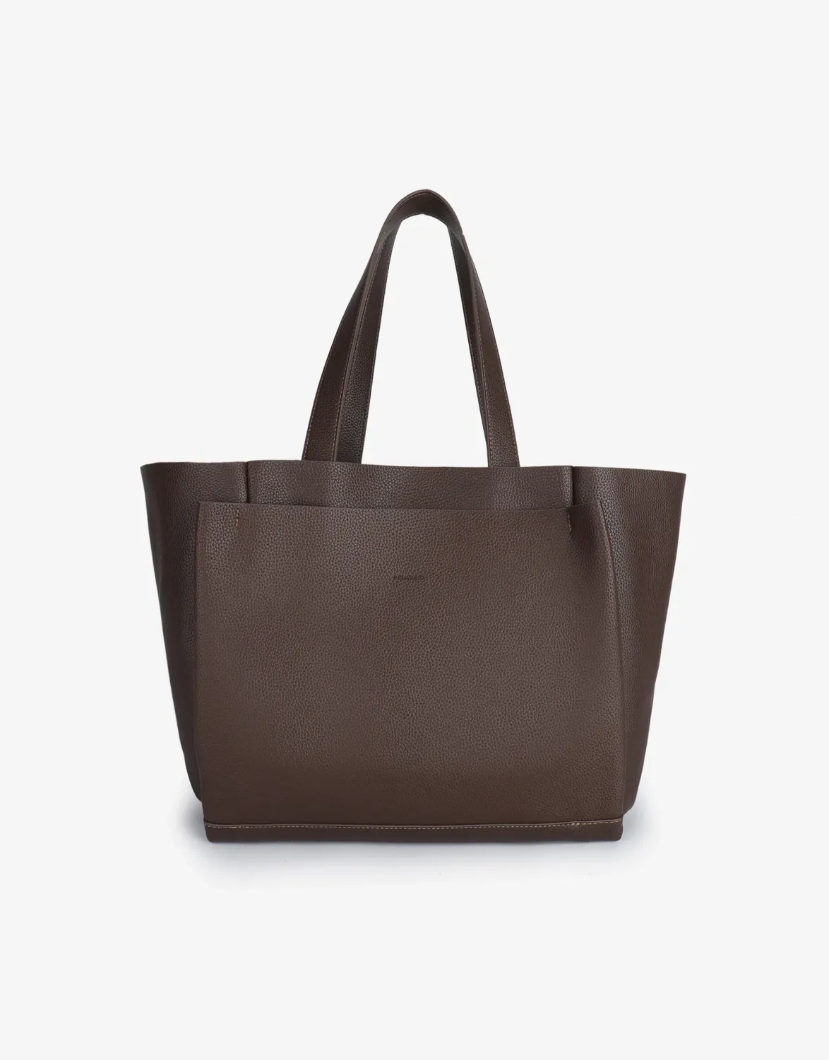 espresso brown structured tote handbag