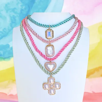 layered rope necklace vibrant fashion jewelry