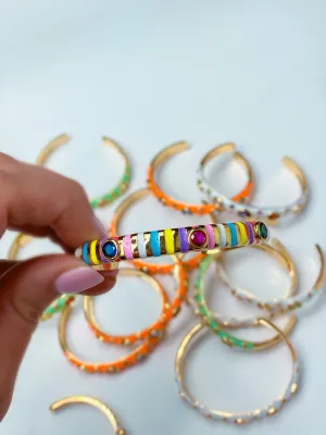 rainbow enamel bangle bracelet colorful jewelry