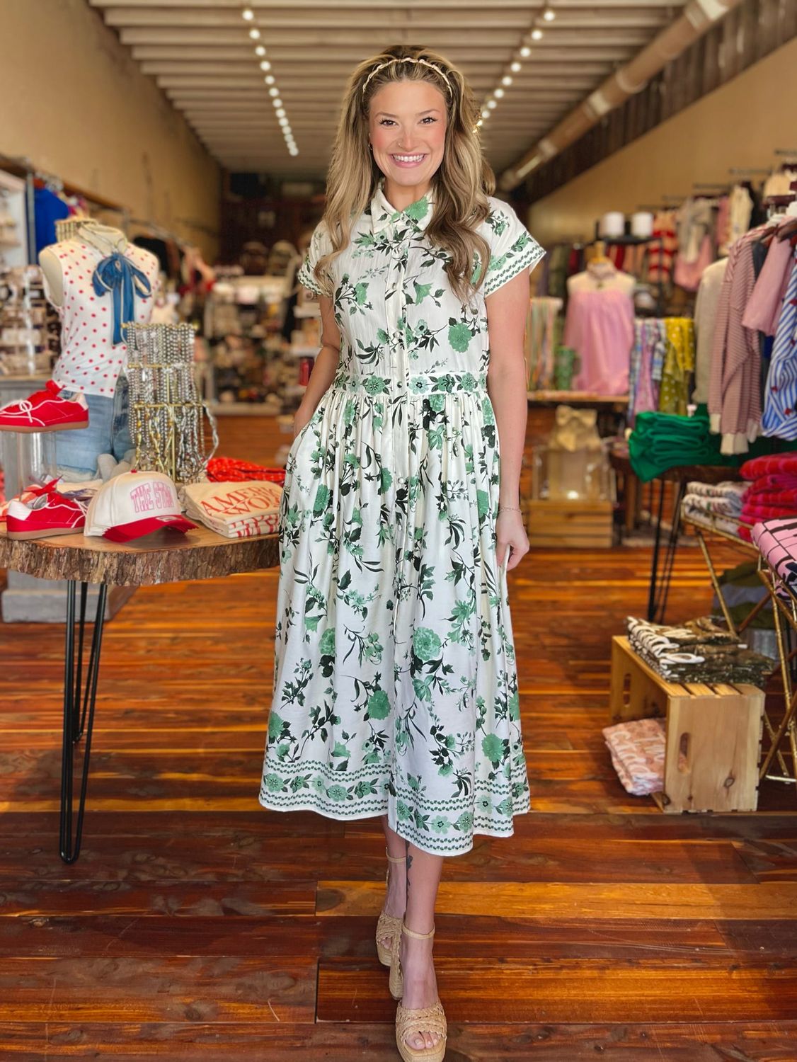 FLORAL LINEN DRESS