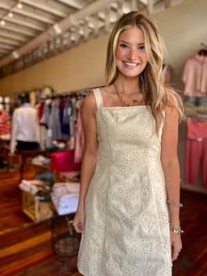 PUNCH OUT EYELET DRESS