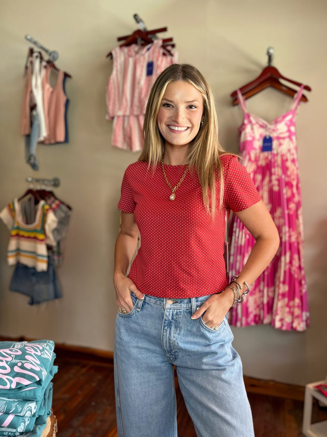 POLKA DOT JERSEY TEE