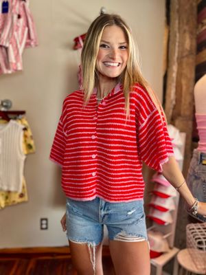 STRIPED SWEATER CARDI