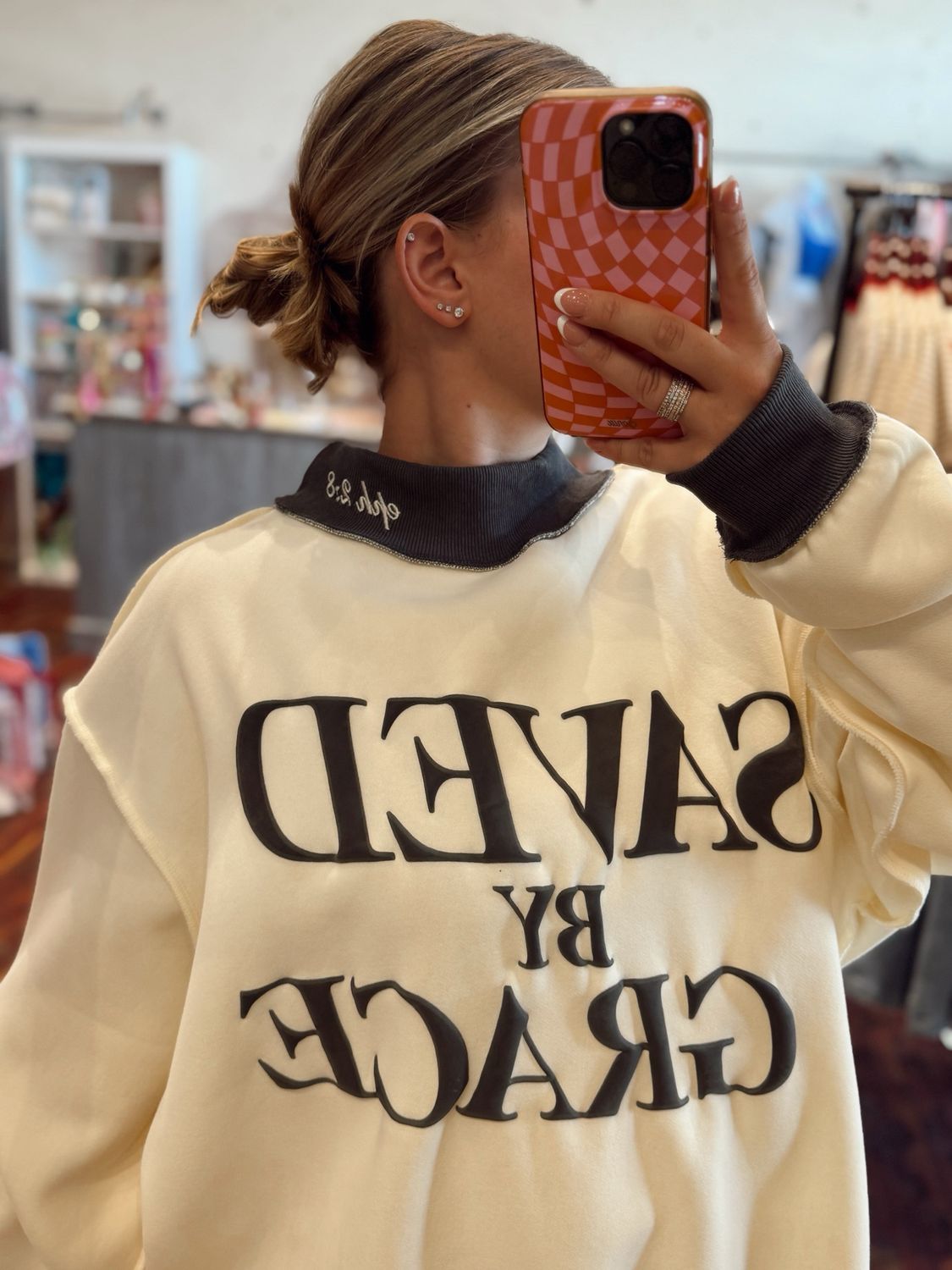 SAVED BY GRACE MOCK NECK