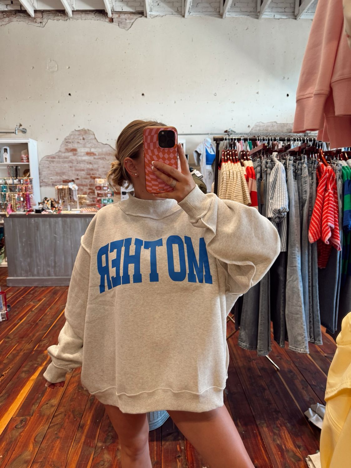 MOTHER &amp; COOL MOM REVERSIBLE MOCK NECK