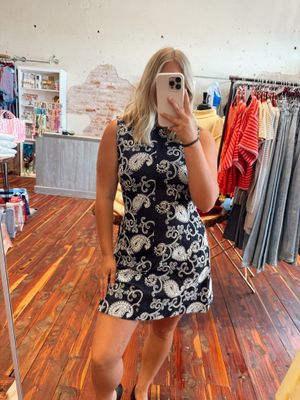 DENIM EMBROIDERY DRESS