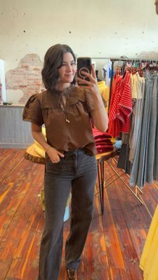 TIE FRONT LACE TOP