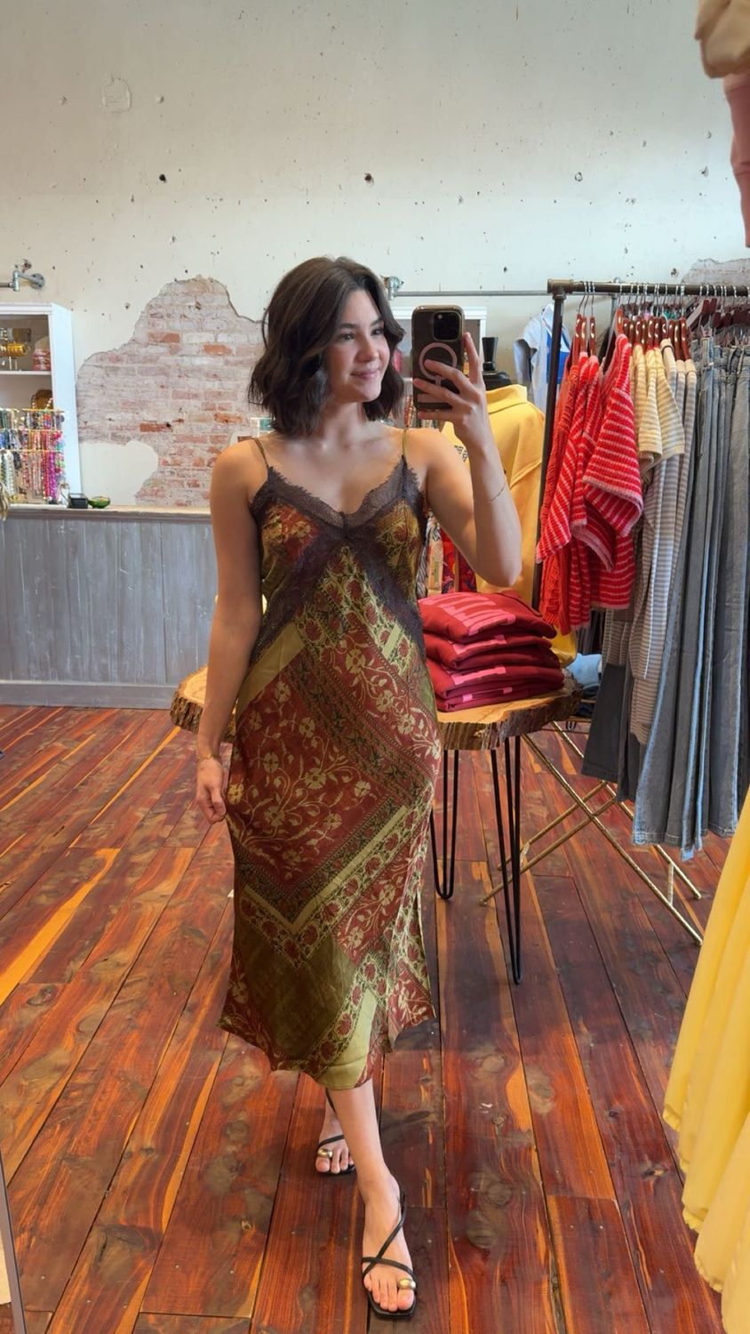 SATIN PRINT DRESS