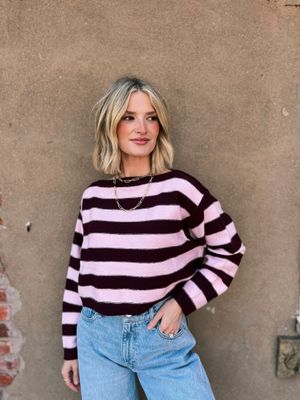STRIPE CROPPED SWEATER