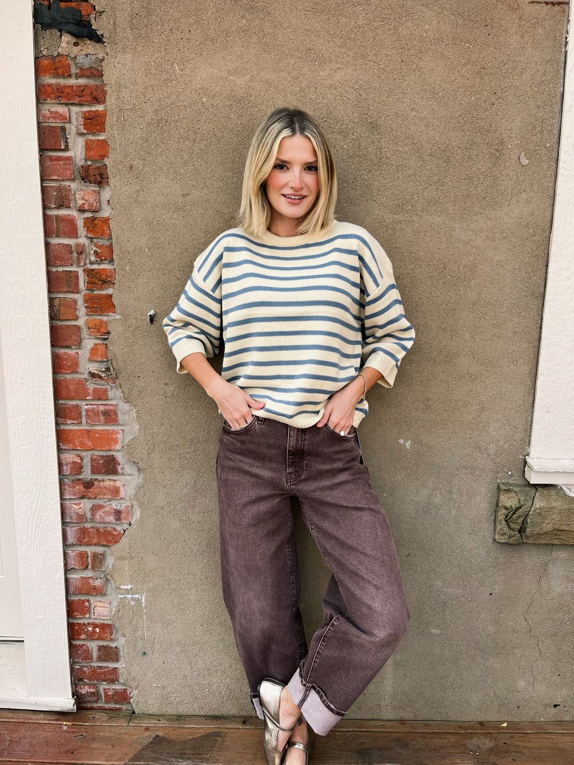 STRIPED CREWNECK