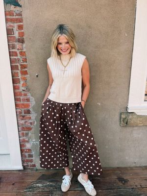 POLKA DOT WIDE LEG PANTS