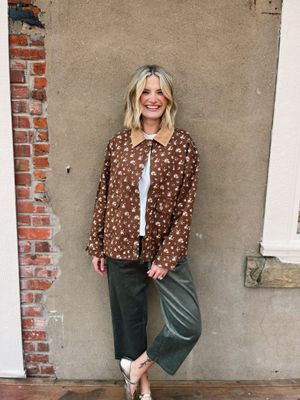 FLORAL CORDUROY DENIM JACKET