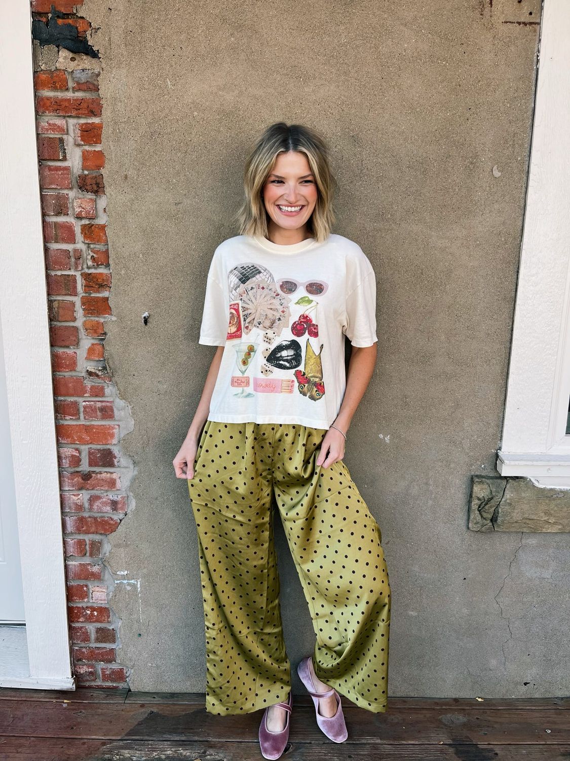 SATIN POLKA DOT PANTS