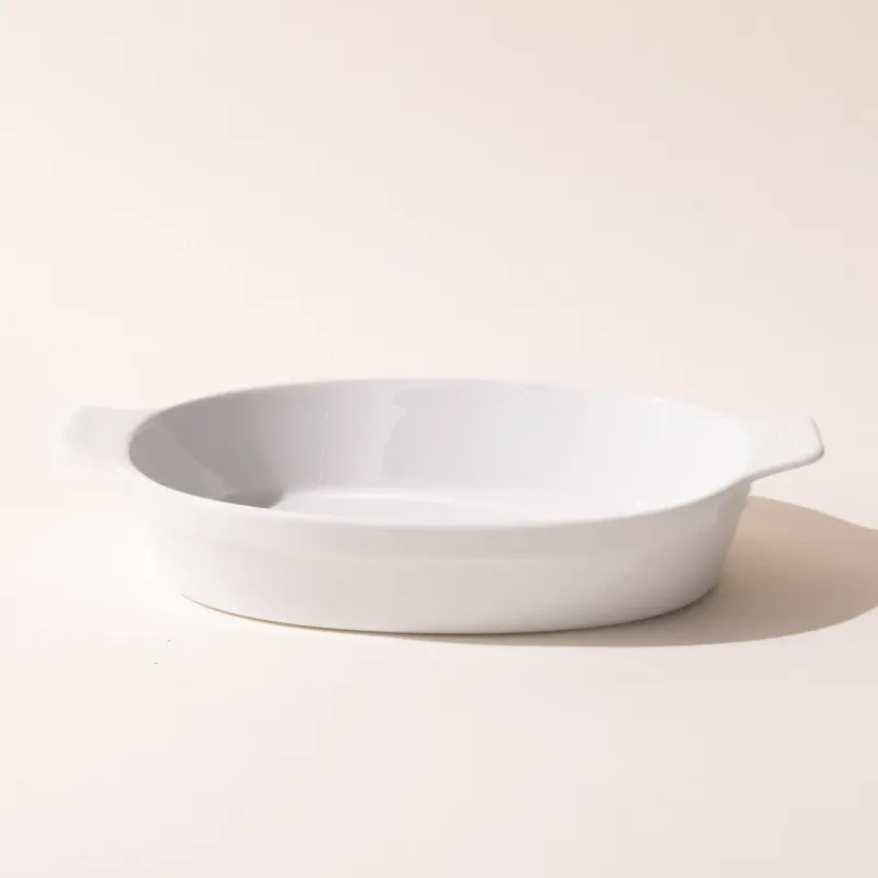 MADE IN - 10 x 6.6&quot; OVAL BAKING DISH WHITE