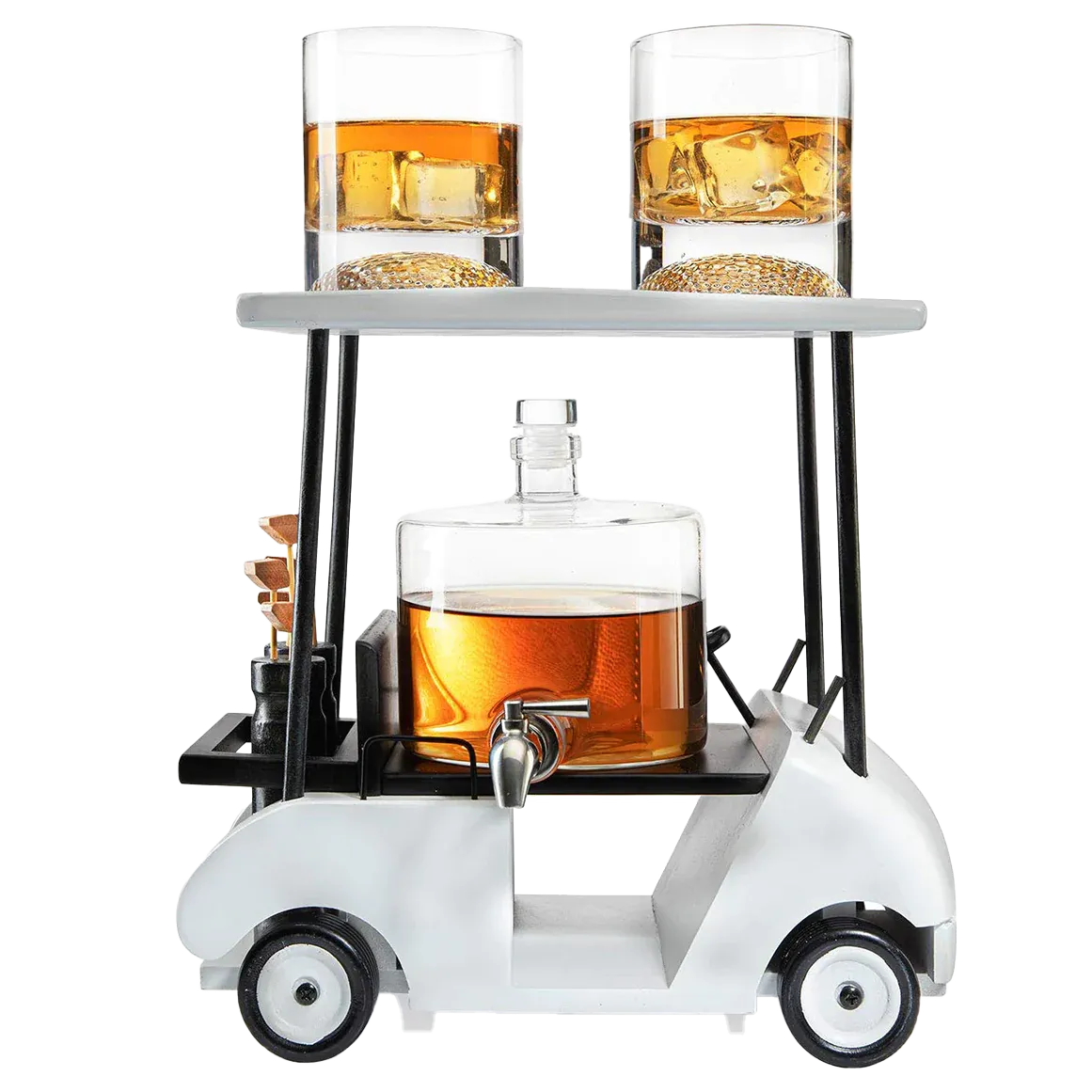 TWS - Golf Cart Whiskey Decanter &amp; Ball Glasses