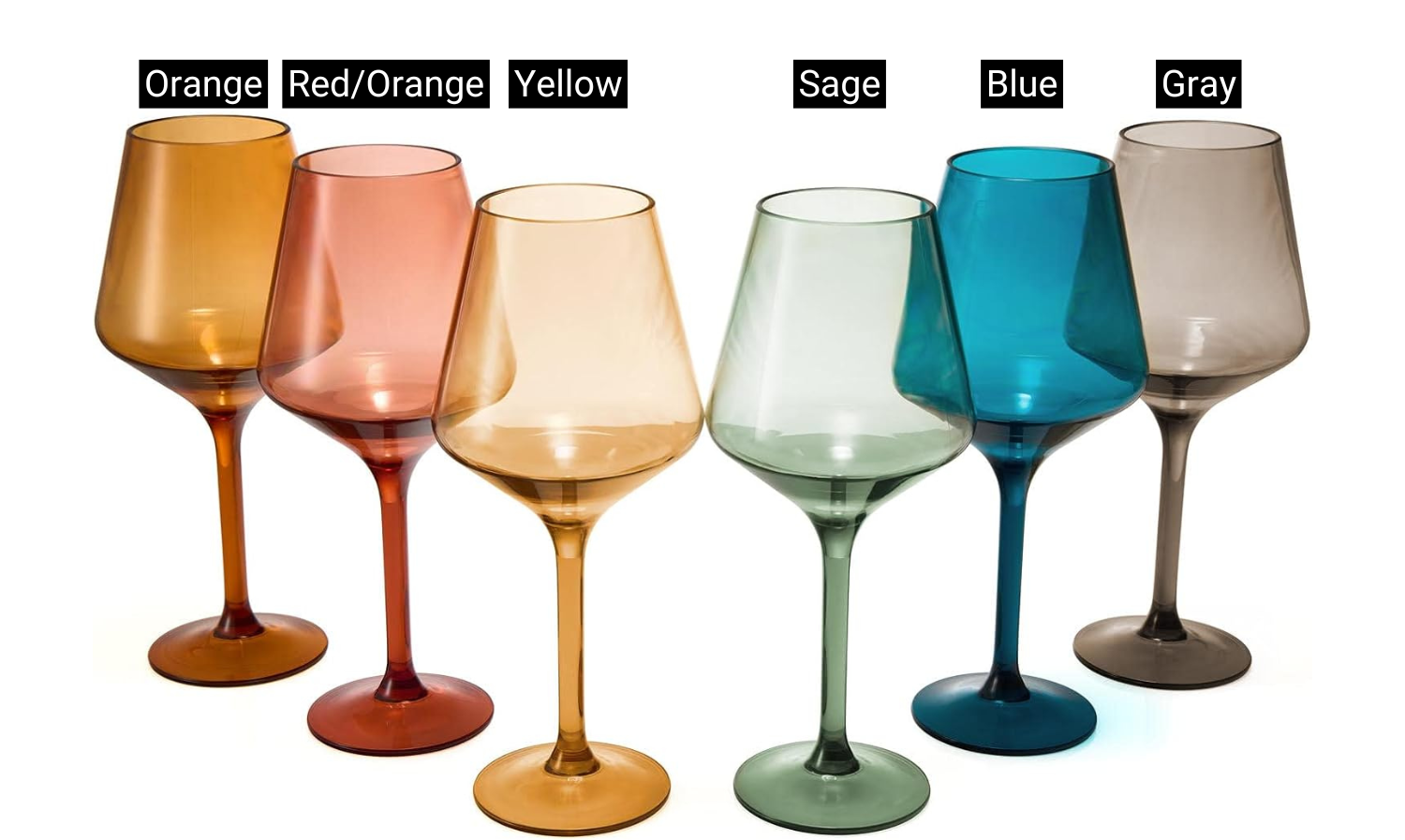 KHEN- Pastel Unbreakable Acrylic Wine Glasses