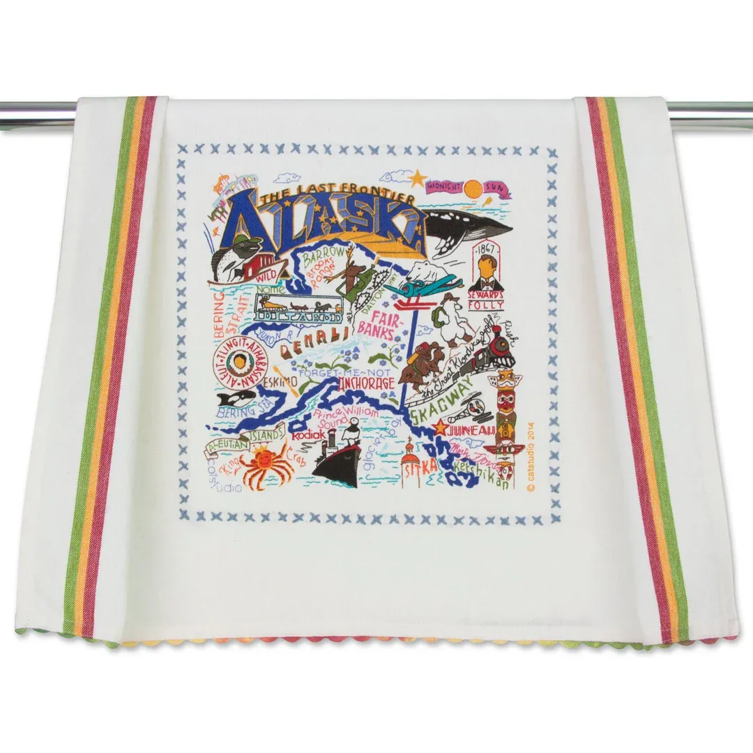 Catstudio Western Region Dish Towels, State: Alaska