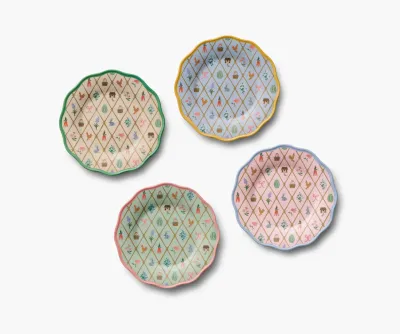 Rifle Paper- Spring Farm Melamine Dessert Plates Set of 4