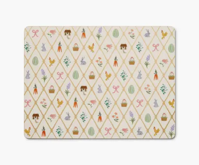 Rifle Paper- Spring Farm S/4 Cork Placemats
