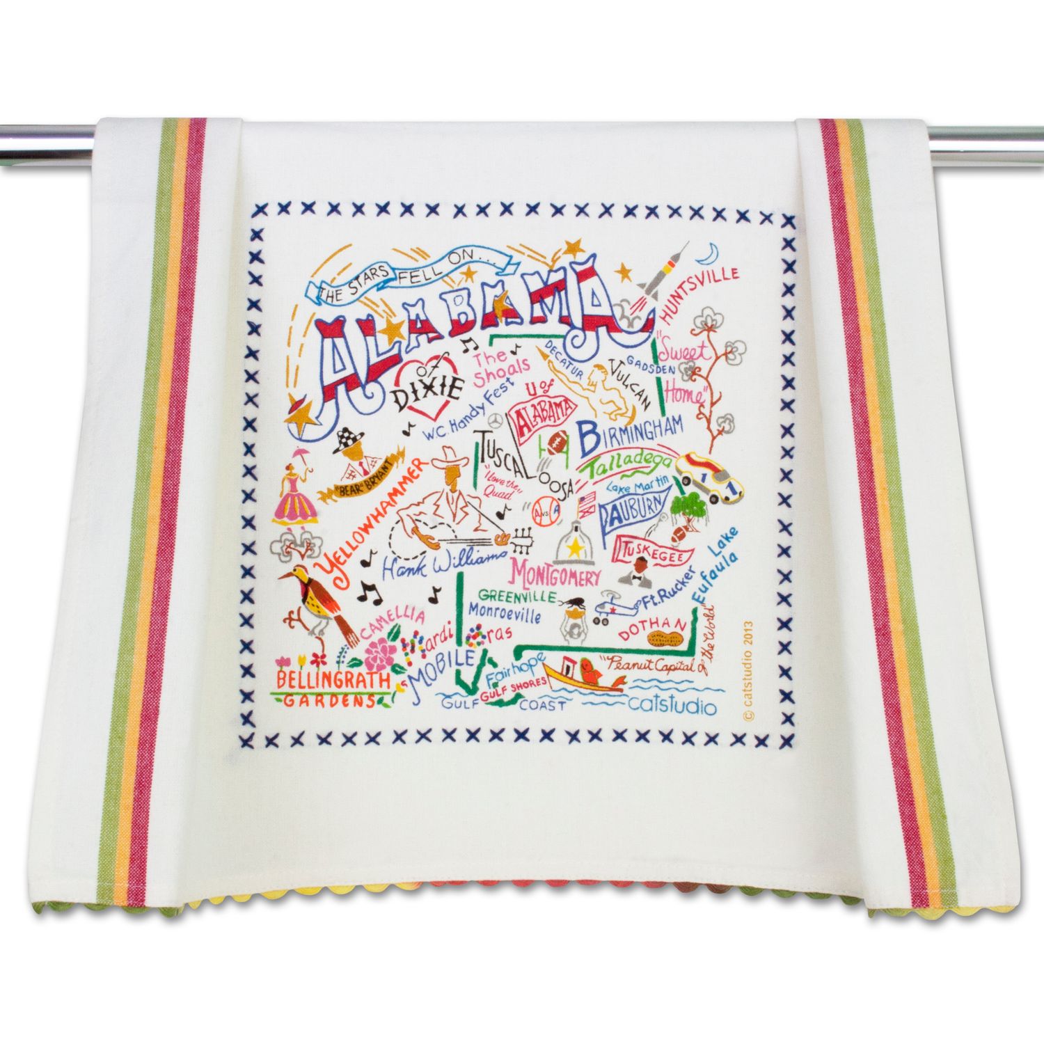 Catstudio Southeast Region Dish Towels, State: Alabama