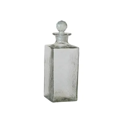 30 oz. Recycled Etched Glass Decanter w/ Glass Stopper