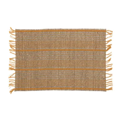 Bamboo Placemat with Stripes and Fringe