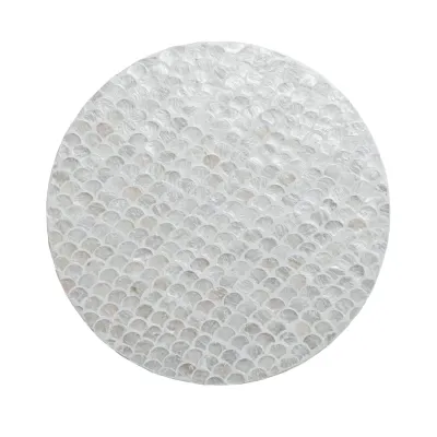 Capiz &amp; MDF Lazy Susan Cream &amp; Natural