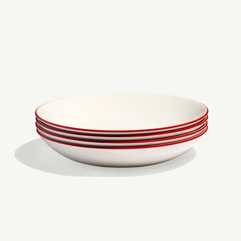 MADE IN 10&quot; Entree Bowl - Red Rim S/4
