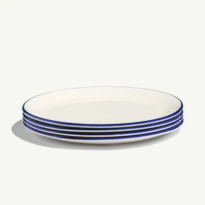 MADE IN 10.5&quot; Dinner Plate - Blue Rim S/4