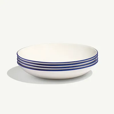 MADE IN 10&quot; Entree Bowl - Blue Rim S/4