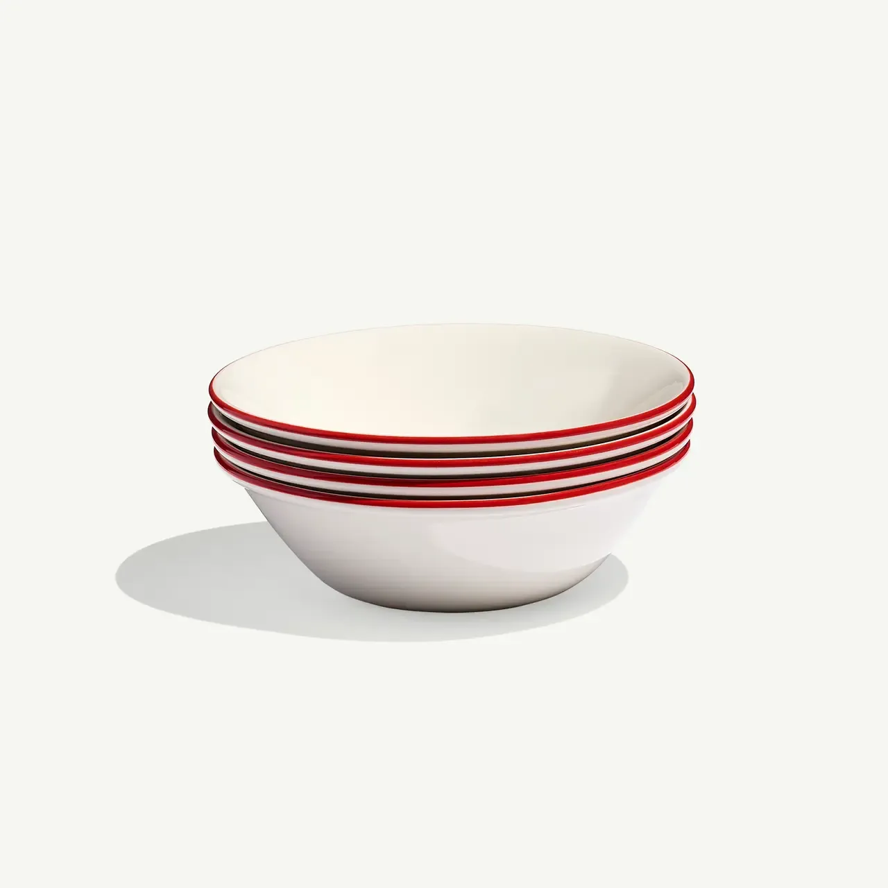MADE IN 6.5&quot; Side Bowl - Red Rim S/4