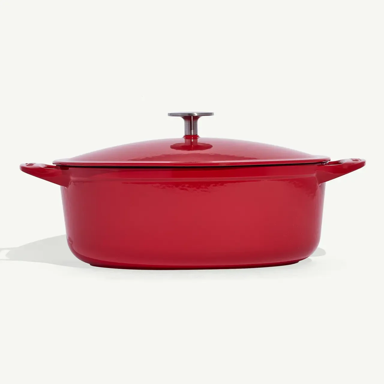MADE IN- Enameled Cast Iron Oval Dutch Oven 7.5 QT - Red