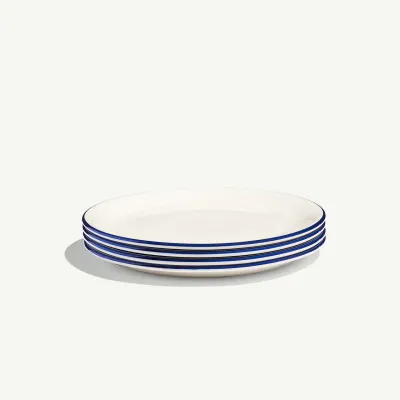 MADE IN 8" Appetizer Plate - Blue Rim S/4