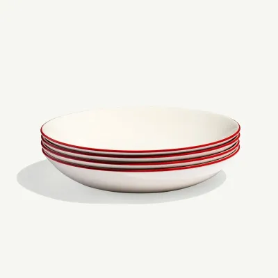 MADE IN 10" Entree Bowl - Red Rim S/4