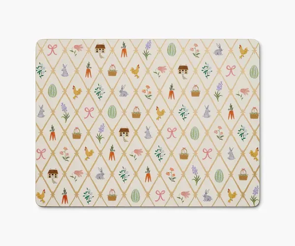Rifle Paper- Spring Farm S/4 Cork Placemats