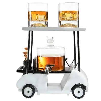 TWS - Golf Cart Whiskey Decanter &amp; Ball Glasses
