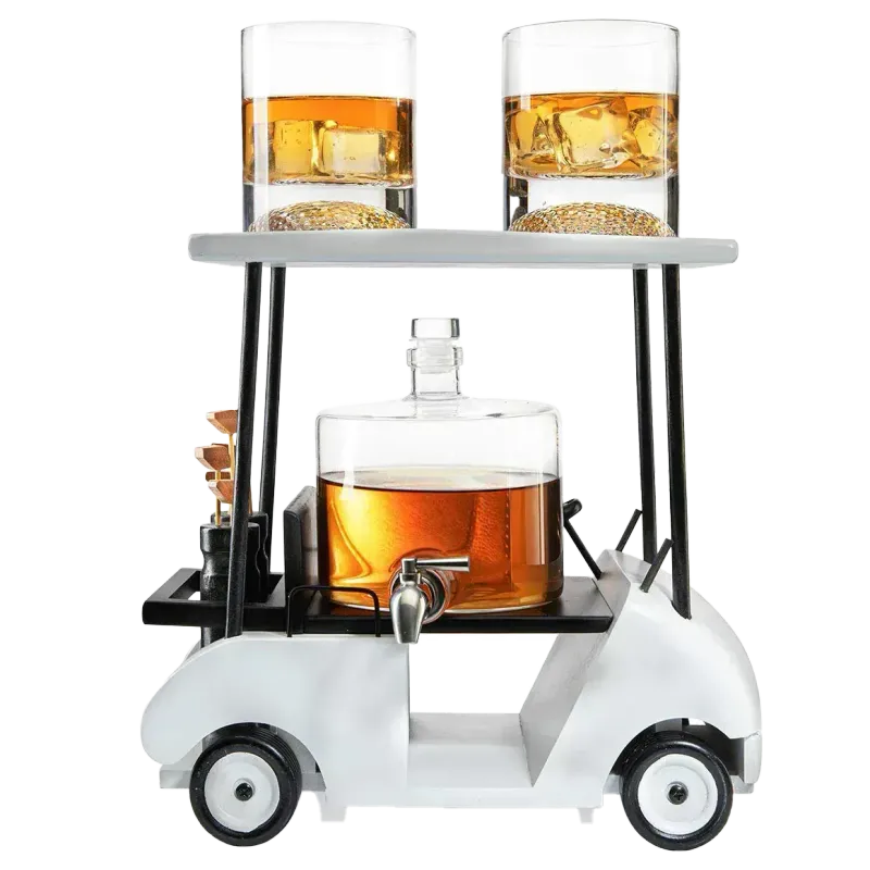 TWS - Golf Cart Whiskey Decanter &amp; Ball Glasses