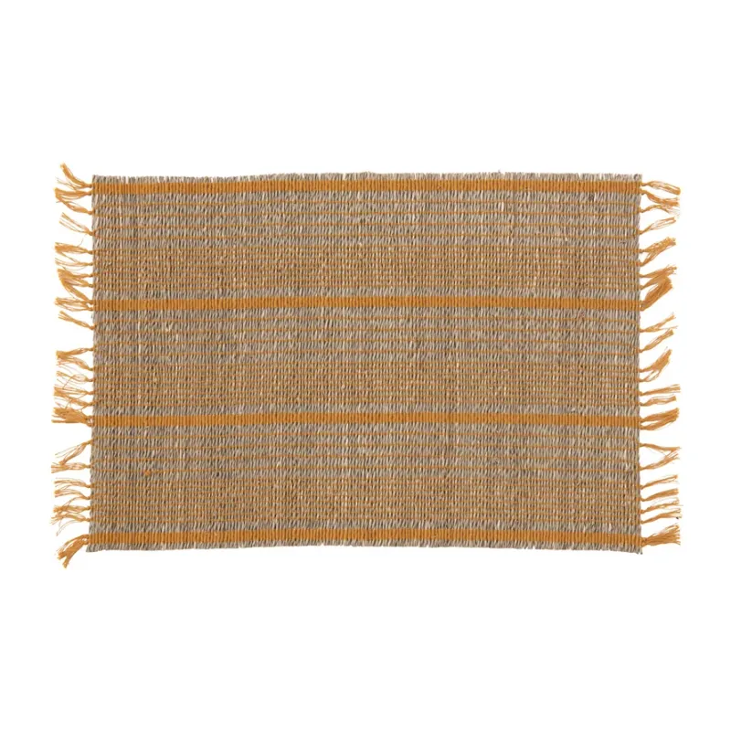 Bamboo Placemat with Stripes and Fringe